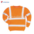 Sudadera de alta visibilidad Jumper Work Safety Sweater Amarillo / naranja con cintas reflectantes